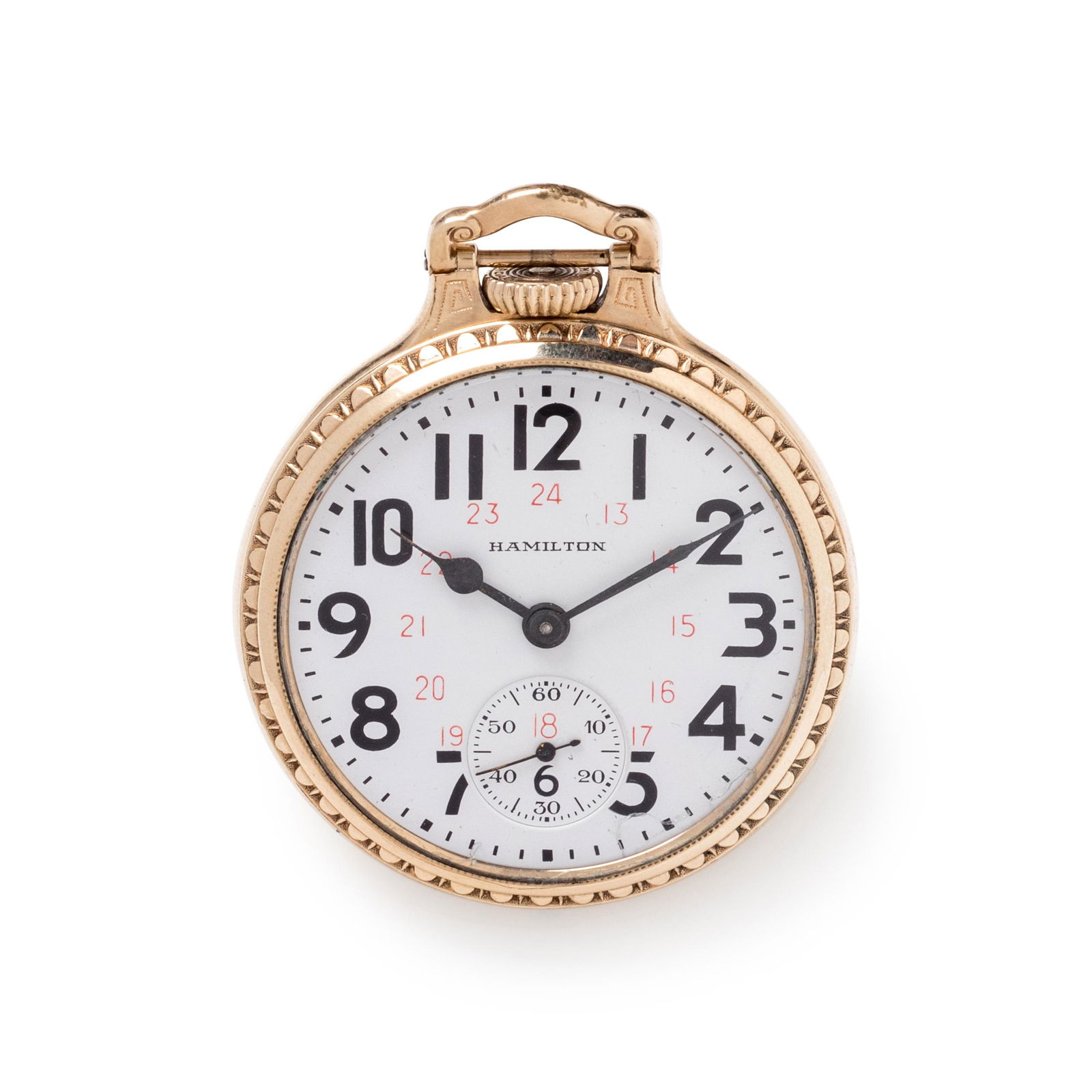 HAMILTON, GOLD-FILLED OPEN FACE POCKET WATCH (1 of 2)