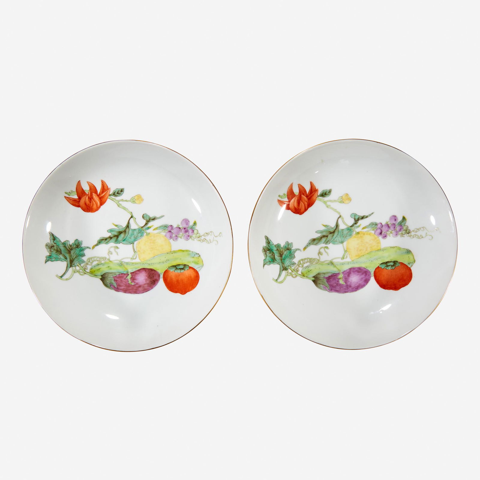 A pair of Chinese porcelain "Vegetable" dishes (1 of 2)