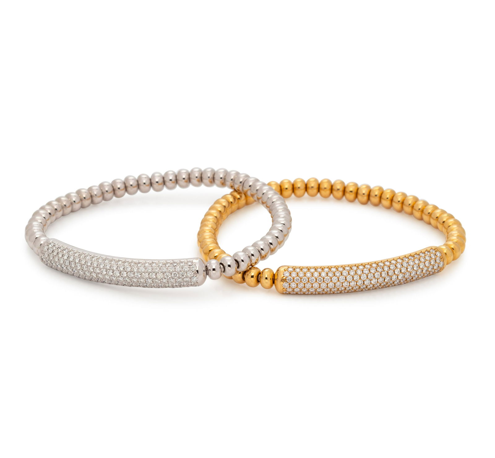 GOLD AND DIAMOND FLEXIBLE BRACELET SET (1 of 2)