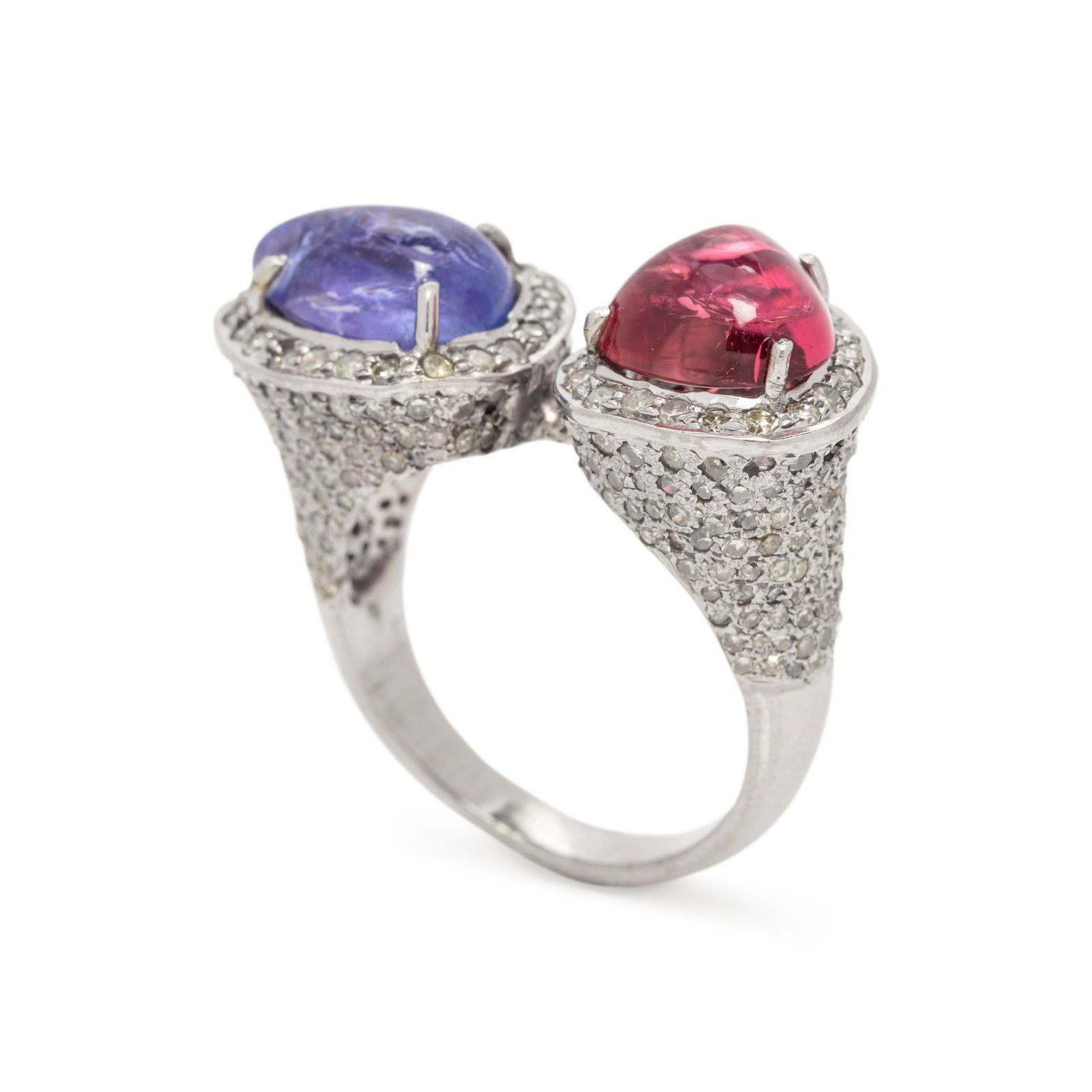 RUBELLITE, TANZANITE AND DIAMOND RING (1 of 4)