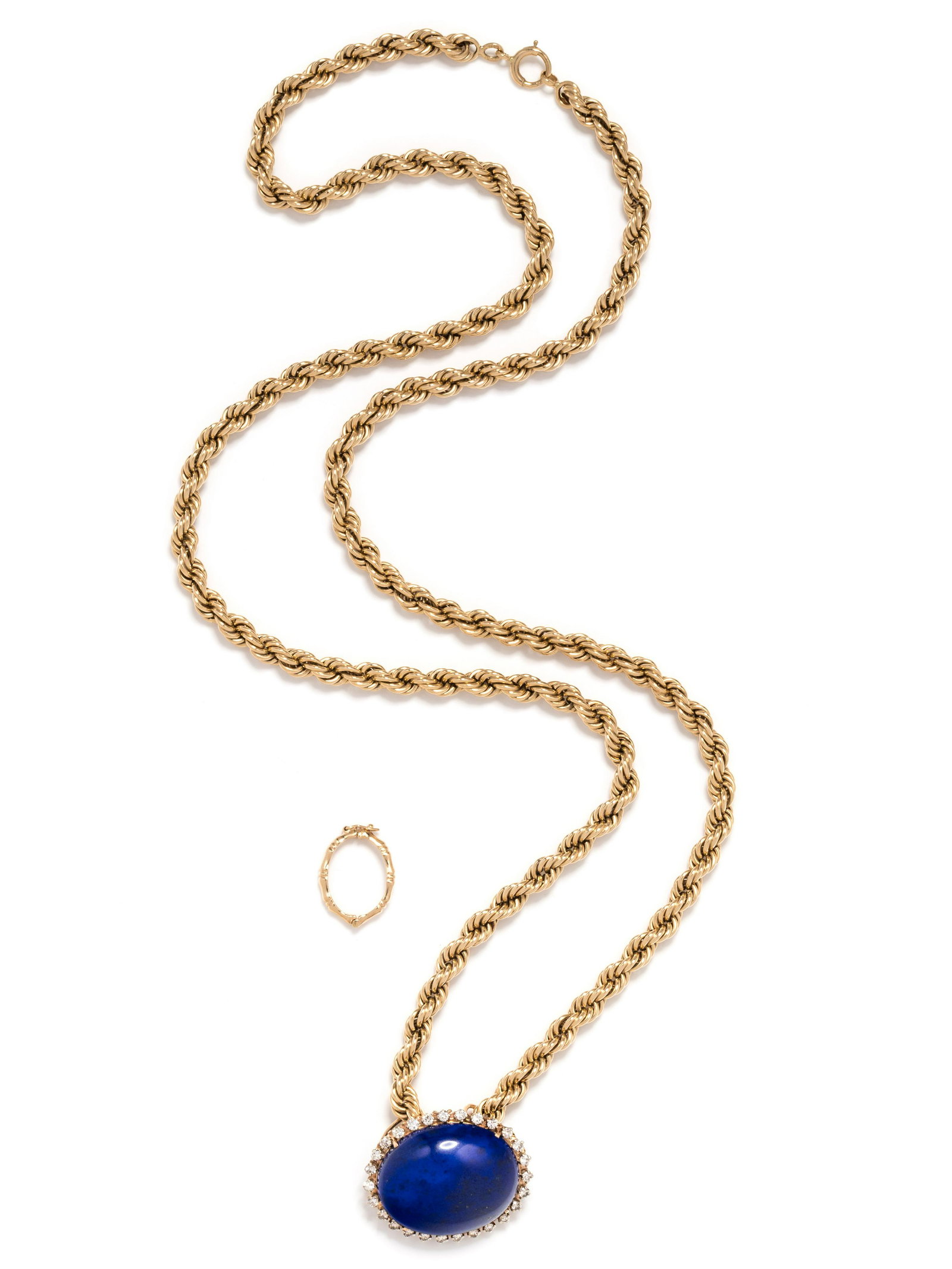LAPIS LAZULI AND DIAMOND PENDANT/NECKLACE (1 of 3)