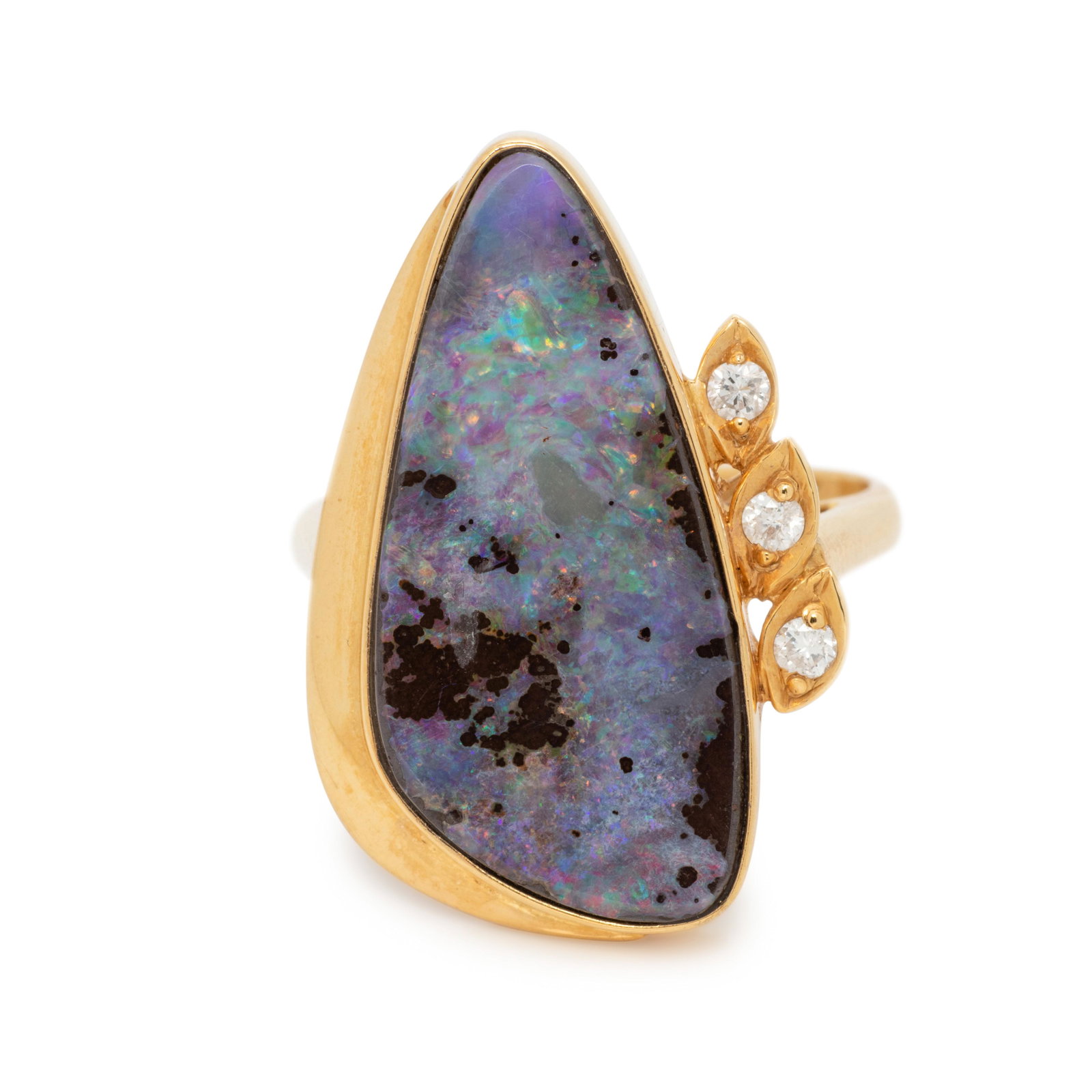 BOULDER OPAL AND DIAMOND RING (1 of 3)