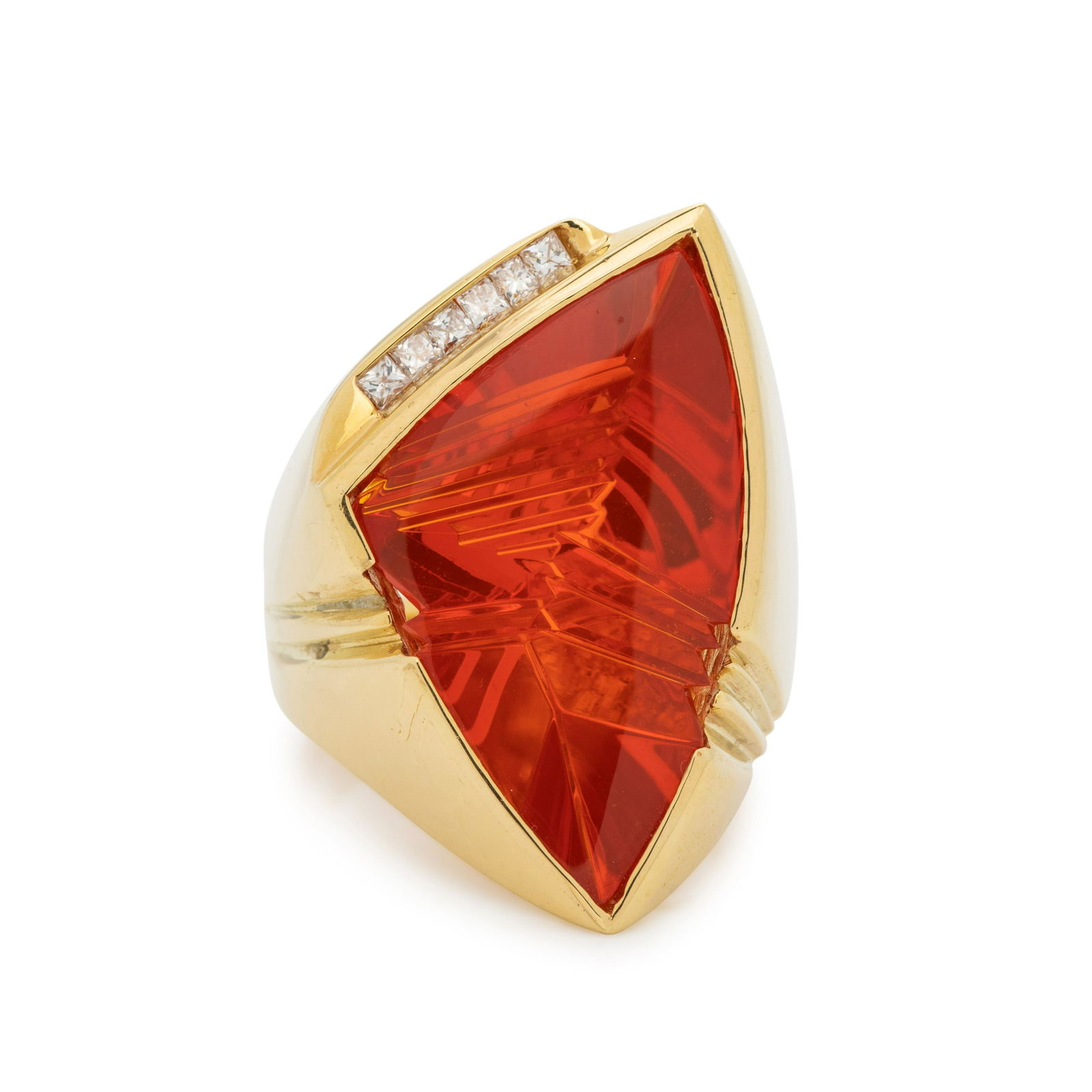 FIRE OPAL AND DIAMOND RING (1 of 4)