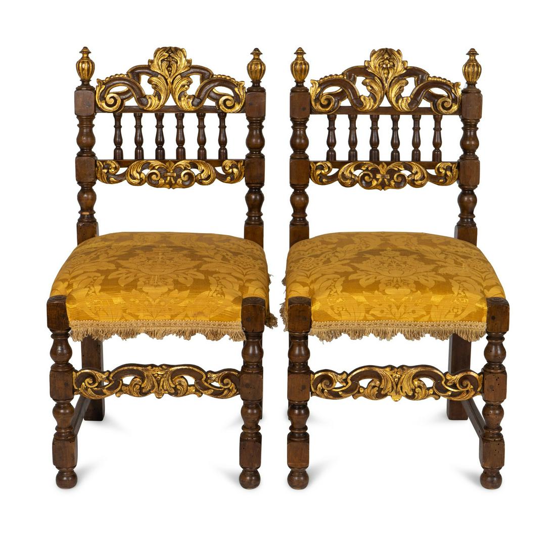 A Pair of Spanish Baroque Style Parcel-Gilt Walnut (1 of 3)