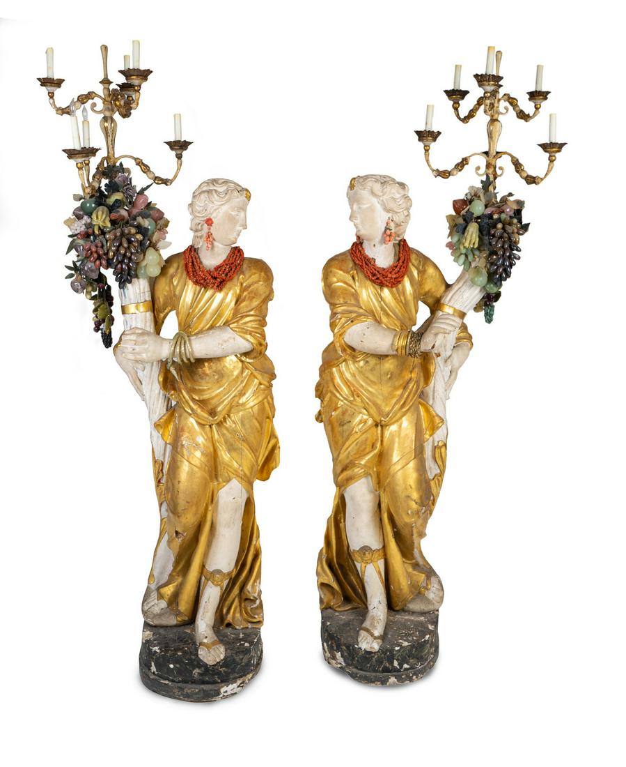 A Pair of Italian Baroque Style Parcel-Gilt and Carved (1 of 2)