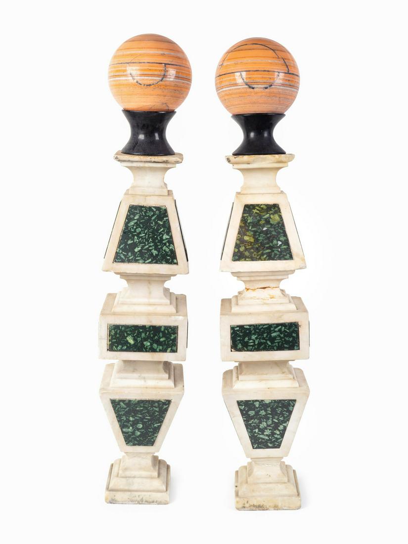 A Pair of Italian Neoclassical Marble Pilasters (1 of 2)