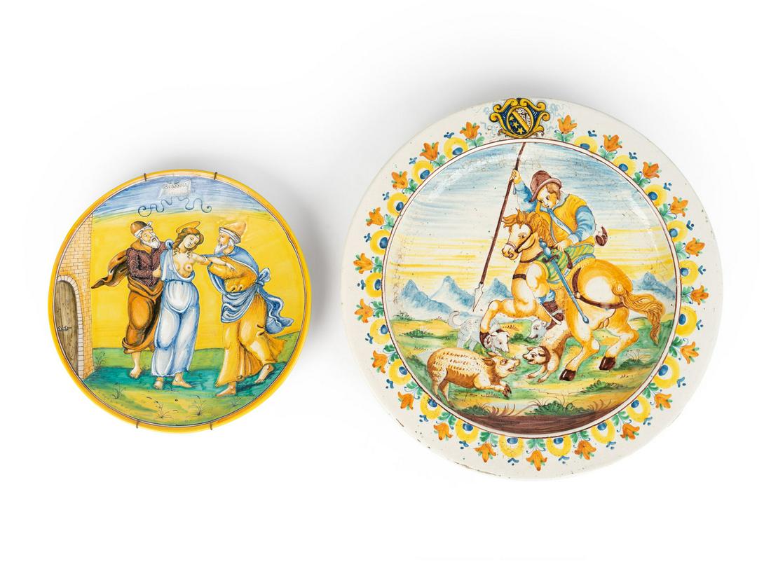 Two Italian Maiolica Chargers (1 of 4)