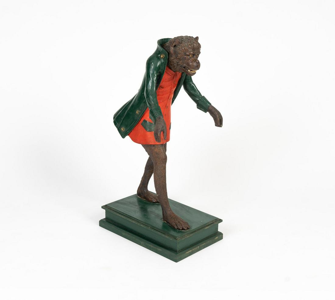 A Continental Polychromed Wood Figure of a Monkey (1 of 3)