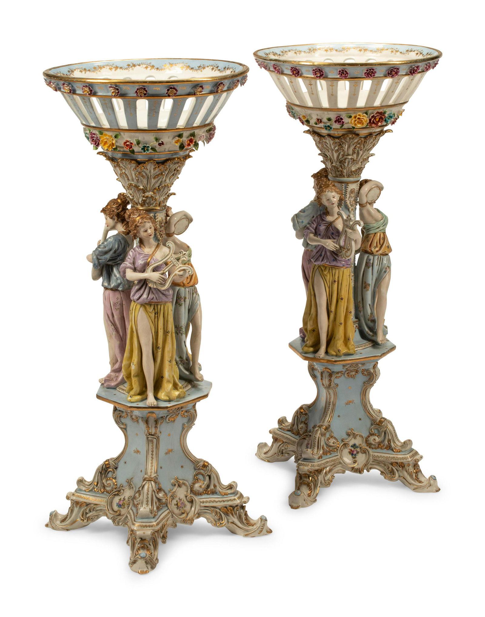 A Pair of German Porcelain Figural Compotes (1 of 3)