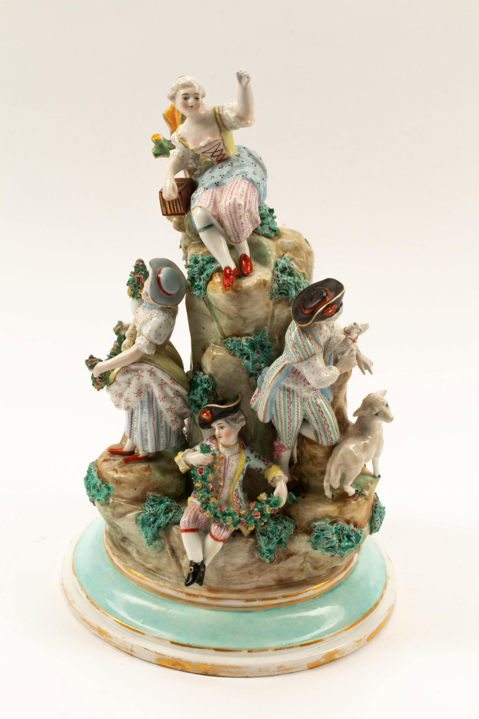 A Meissen Porcelain Figural Group: A Meissen Porcelain Figural Group 19th Century Height 14 1/2 inches.