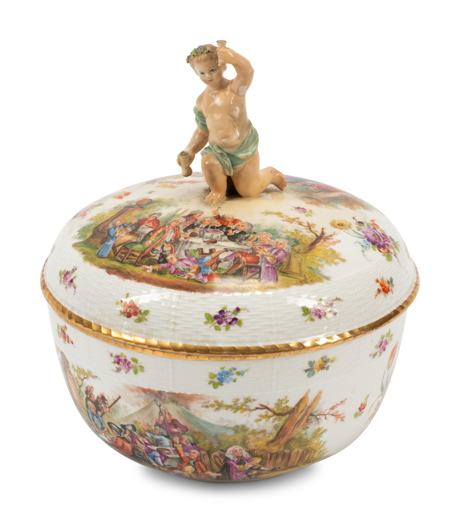 A Berlin (K.P.M.) Porcelain Covered Jar: A Berlin (K.P.M.) Porcelain Covered Jar 19th Century Height 13 x diameter 11 inches.