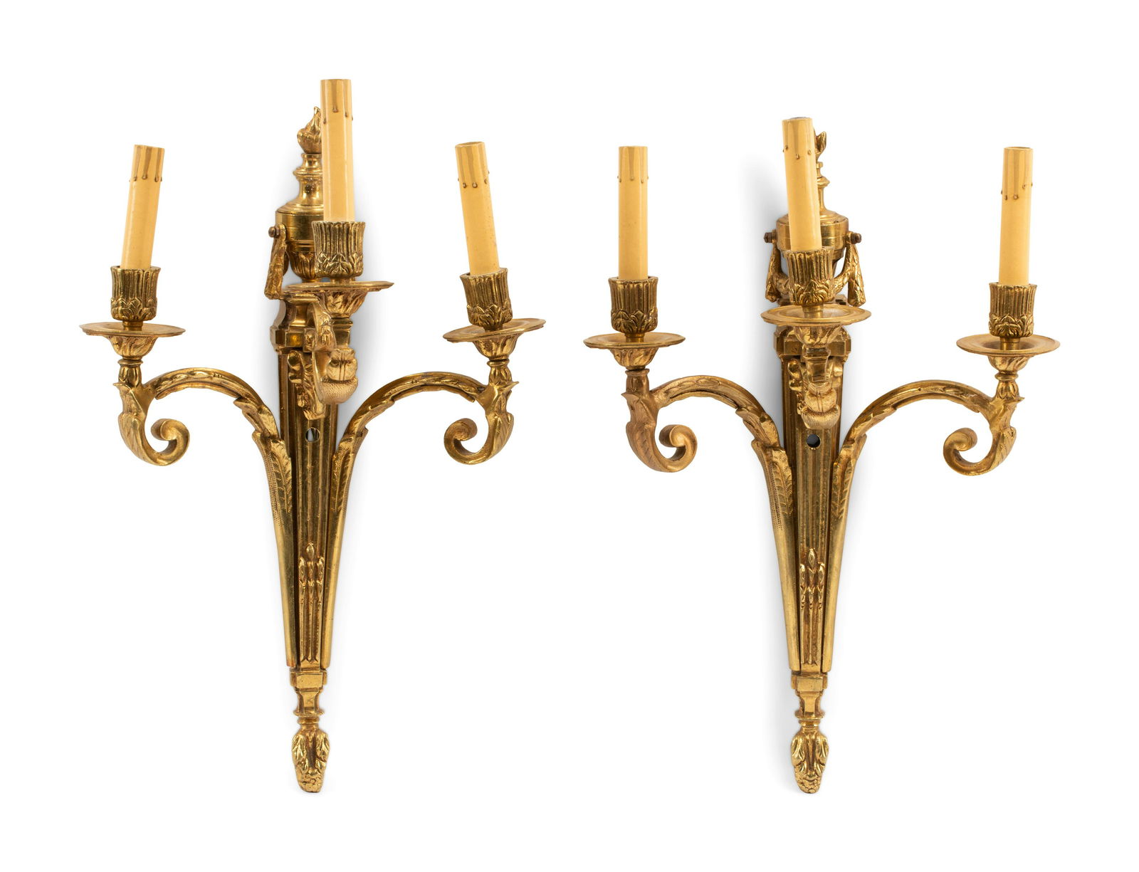 A Pair of French Gilt Bronze Sconces (1 of 2)