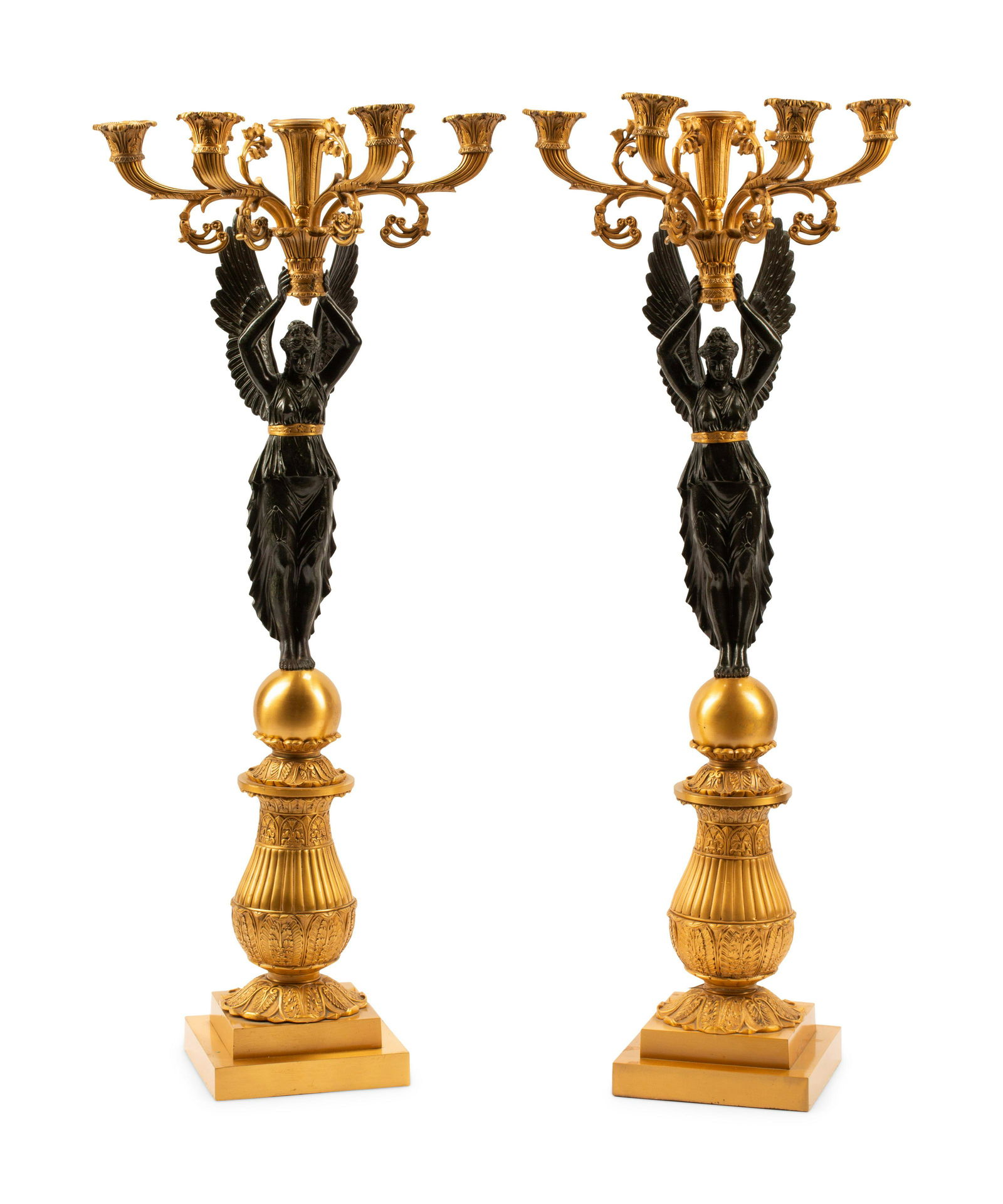 A Pair of Empire Style Gilt and Patinated Bronze (1 of 2)