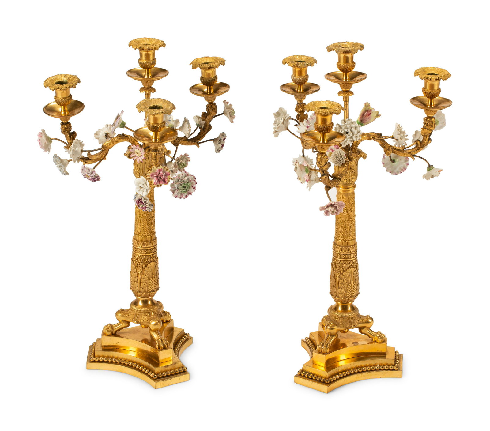 A Pair of Charles X Gilt Bronze and Porcelain (1 of 3)