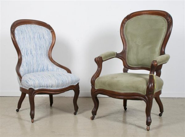 A Group of Two Victorian Chairs, Height of tallest