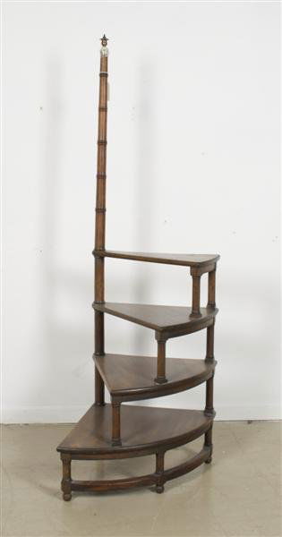 An American Set of Library Steps, Kittinger, Heigh: An American Set of Library Steps, Kittinger, having a faux-bamboo support joining four graduated steps. Height 60 inches.