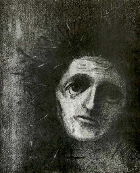 Odilon Redon, (French, 1840-1916), Christ: Odilon Redon (French, 1840-1916) Christ lithograph 13 1/4 x 10 3/4 inches. Patricia J. Gottschalk Trust, Northfield, Illinois