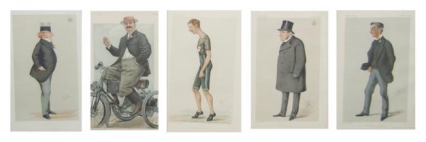 A Group of Nine Vanity Fair Color 'Spy' Prints: A Group of Nine Vanity Fair Color 'Spy' Prints Including: Ambassador to the Porte: March 17, 1877, Jean Baptiste Guth 'Guth',The Champion of champions: October 25, 1884, Diplomacy: April 6, 1878, ,For