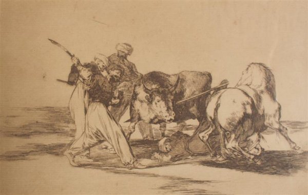 Francisco de Goya, (Spanish, 1746-1828), Los Moro: Francisco de Goya (Spanish, 1746-1828) Los Moros establecidos en Espana etching and aquatint 9 3/4 x 13 3/4 inches. Patricia J. Gottschalk Trust, Northfield, Illinois