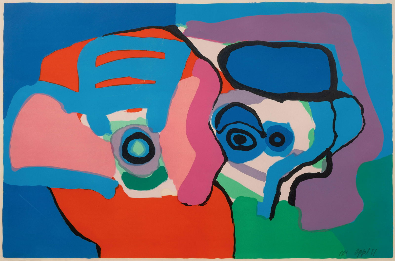 Karel Appel (Dutch, 1921-2006) Head Like Clouds, 1971 (1 of 4)