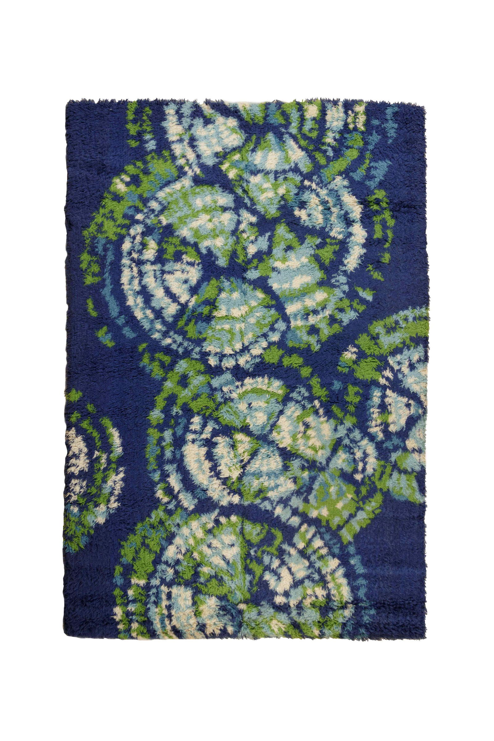 Concepts International/Design Studios Mid 20th Century: Concepts International/Design Studios Mid 20th Century Pile Rug by Beverly Warnock wool manufacturer's label to underside 9 feet x 5 feet 11 inches.