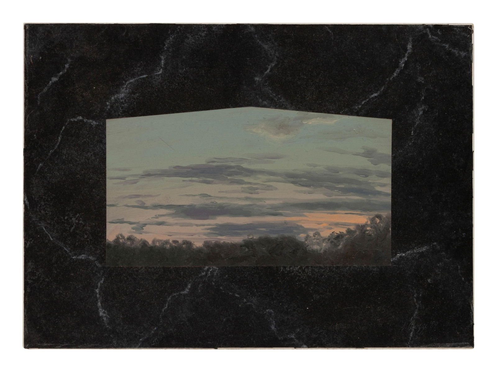 Julie Bozzi (American, b. 1943) Melicertes, 1989: Julie Bozzi (American, b. 1943) Melicertes, 1989 oil on panel signed and dated (lower right) 10 1/4 x 14 1/4 inches. Provenance: Laura Carpenter Fine Art, Santa Fe Property from the Ginny L. Williams