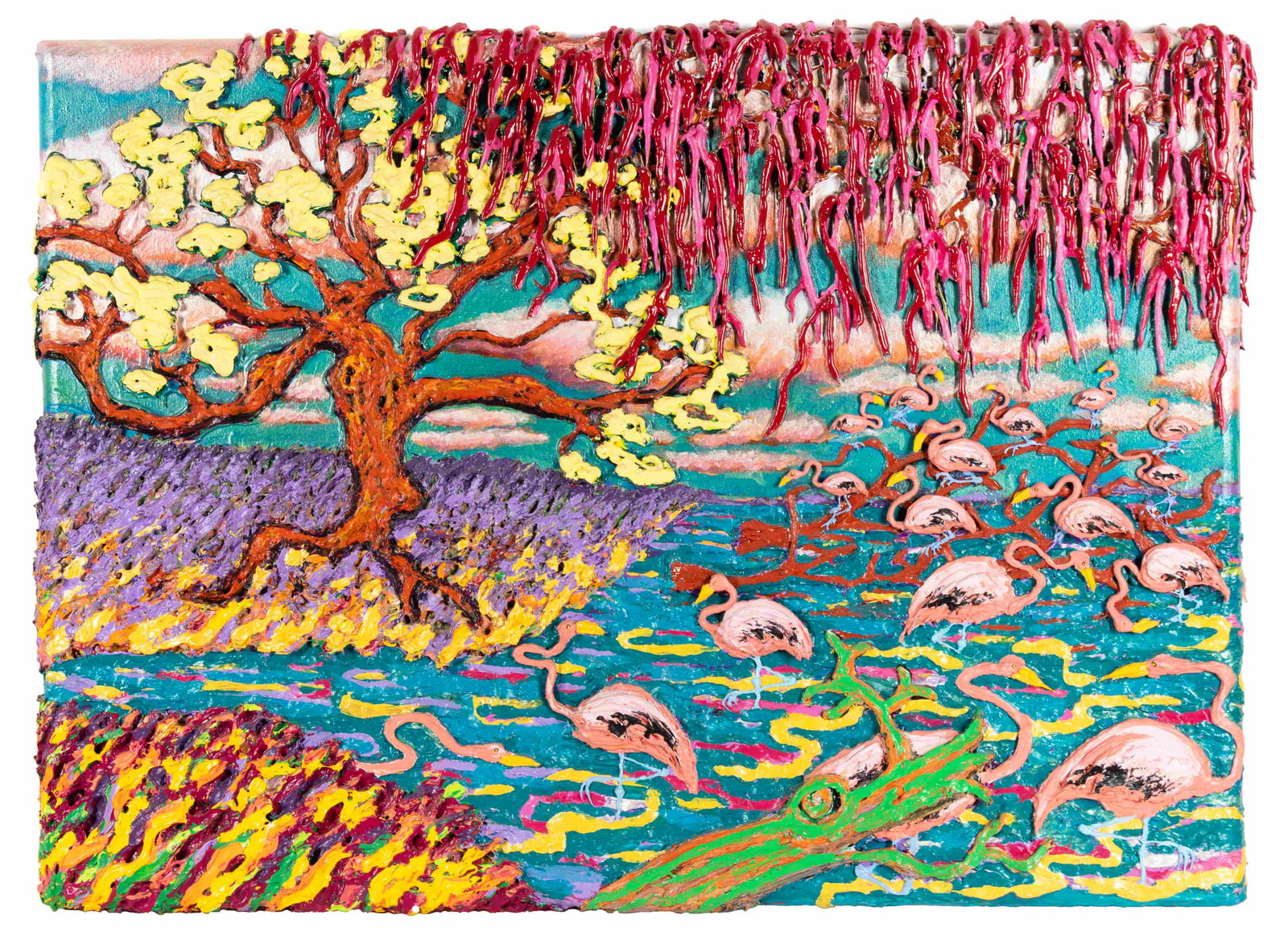 Nina Beall (American, 20th/21st century) Pink Flamingos (1 of 2)