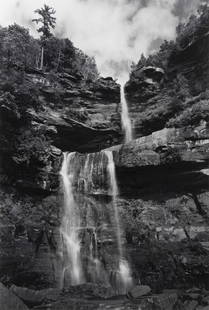 Michael Johnson (American, b. 1949) Kaaterskill Falls,: Michael Johnson (American, b. 1949) Kaaterskill Falls, 1987 gelatin silver print signed and numbered 21/100 in ink (verso) 35 x 25 inches. Provenance: Patti Gilford Fine Arts, Chicago, Illinois