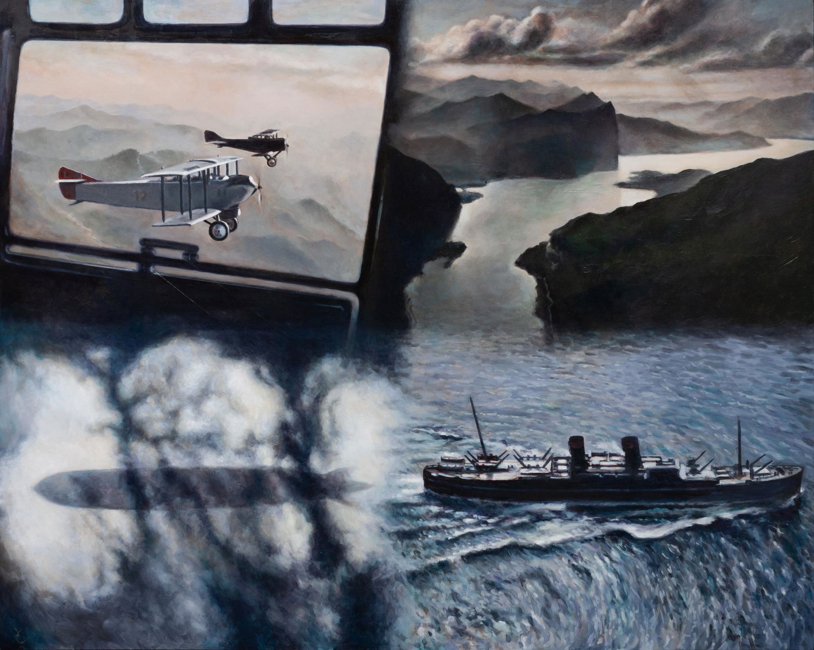 Lawrence Gipe (American, b. 1962) Panel No. 3:: Lawrence Gipe (American, b. 1962) Panel No. 3: Documentary Painting, 1995-1996 oil on panel 48 x 60 inches. Provenance: Blum Helman Gallery, New York Property from the Ginny L. Williams Collection, D