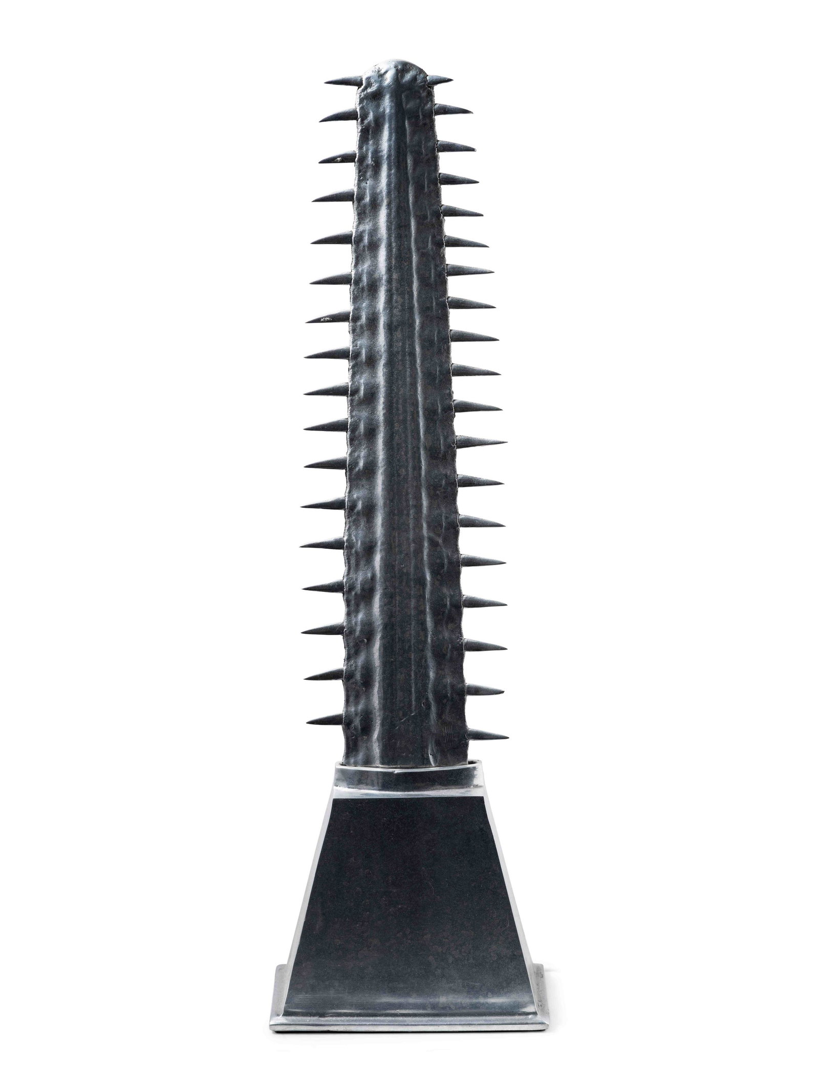 Arthur Court Designs American, 20th Century Saw Tooth: Arthur Court Designs American, 20th Century Saw Tooth Sculpture, 1977 aluminum impressed manufacturer's mark H 24 x W 7 x D 4 inches.