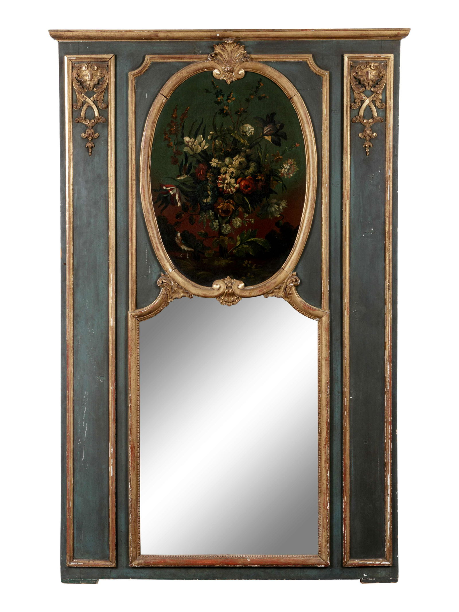 A Louis XV Style Painted and Parcel Gilt Pier Mirror (1 of 4)