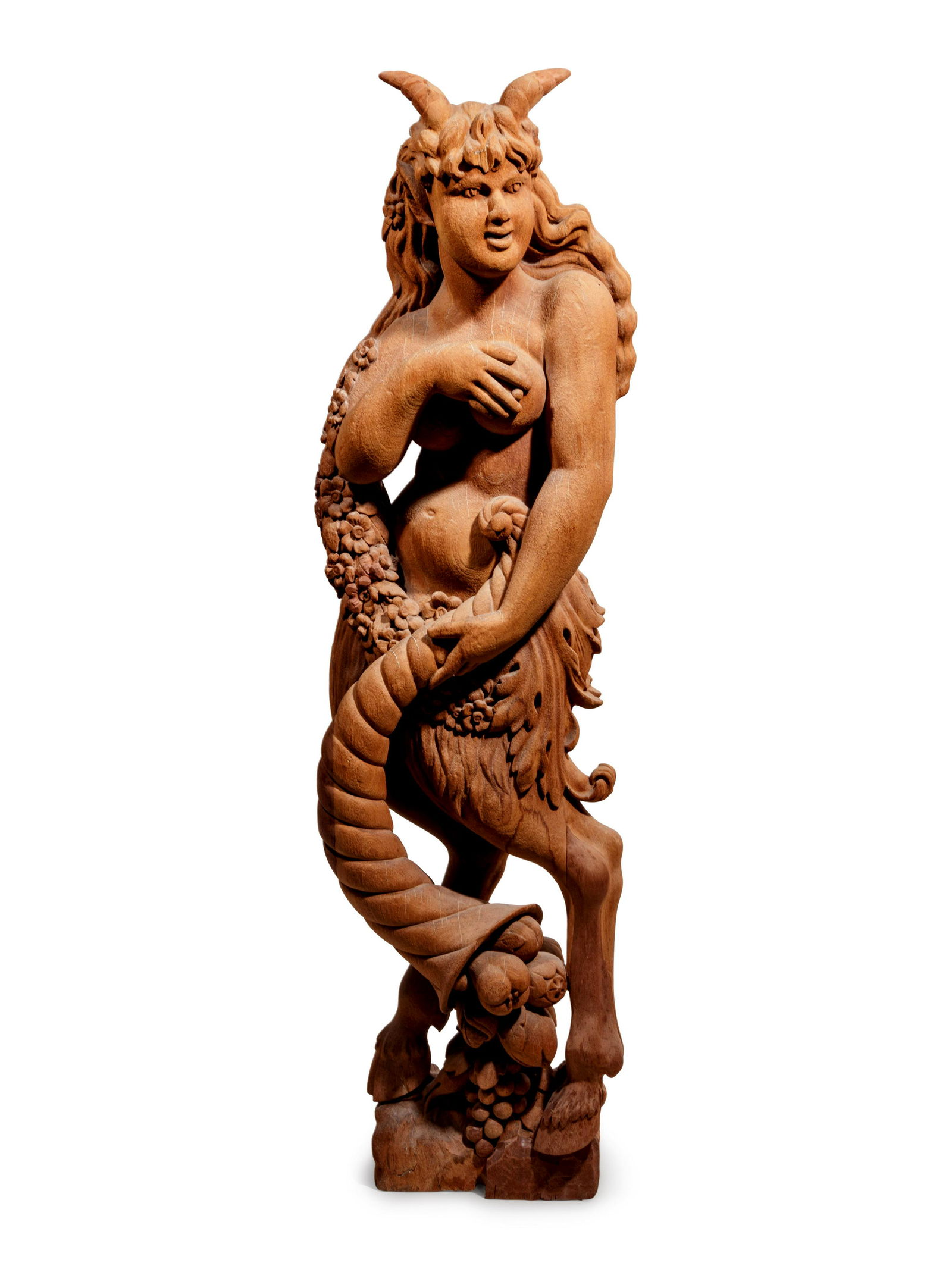 Two Continental Carved Wood Bacchic Figures of a Satyr (1 of 8)