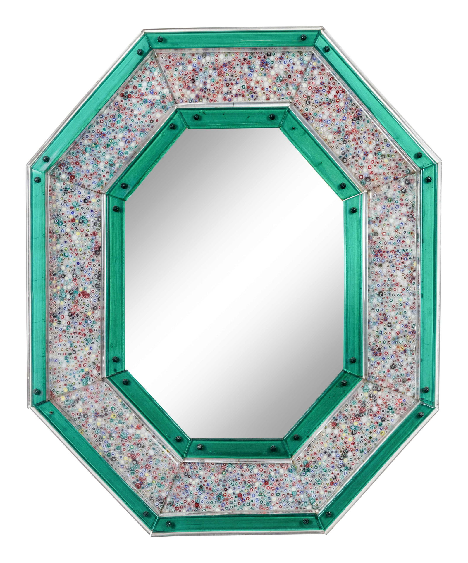 A Venetian Glass Millefiori Octagonal Mirror (1 of 4)