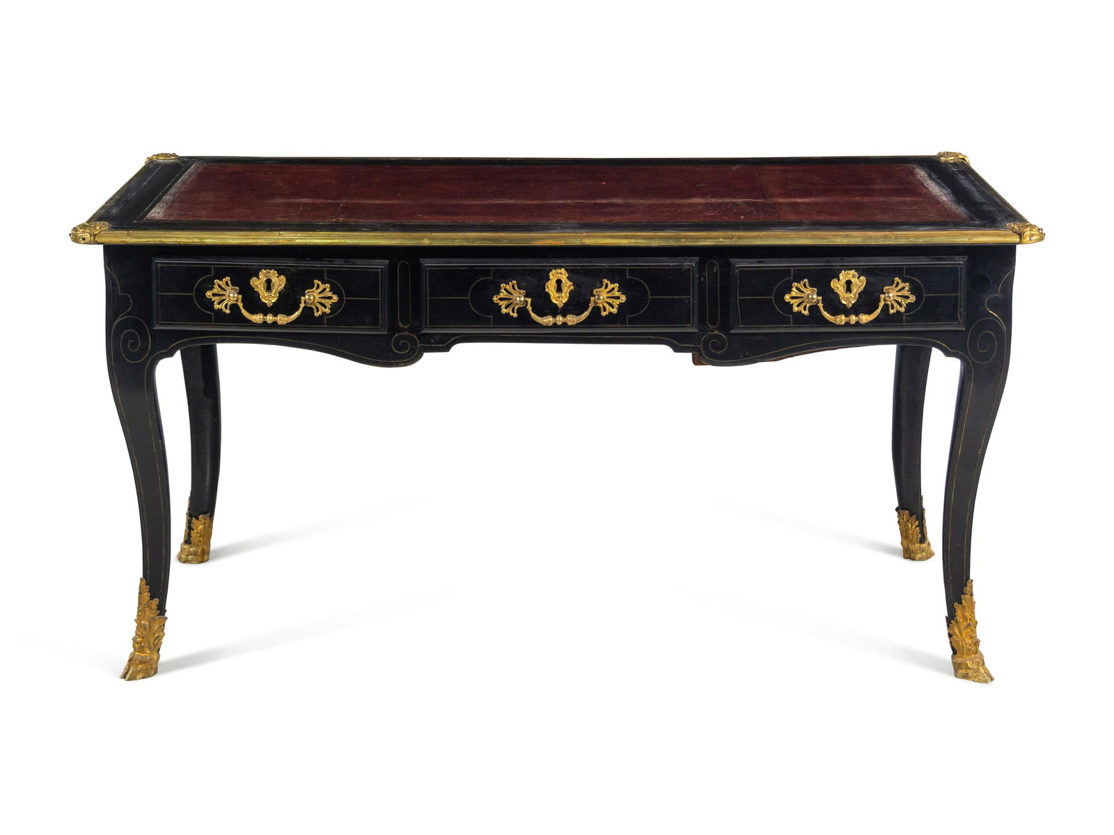 A Louis XV Gilt Bronze Mounted Brass Inlaid Ebonized (1 of 5)