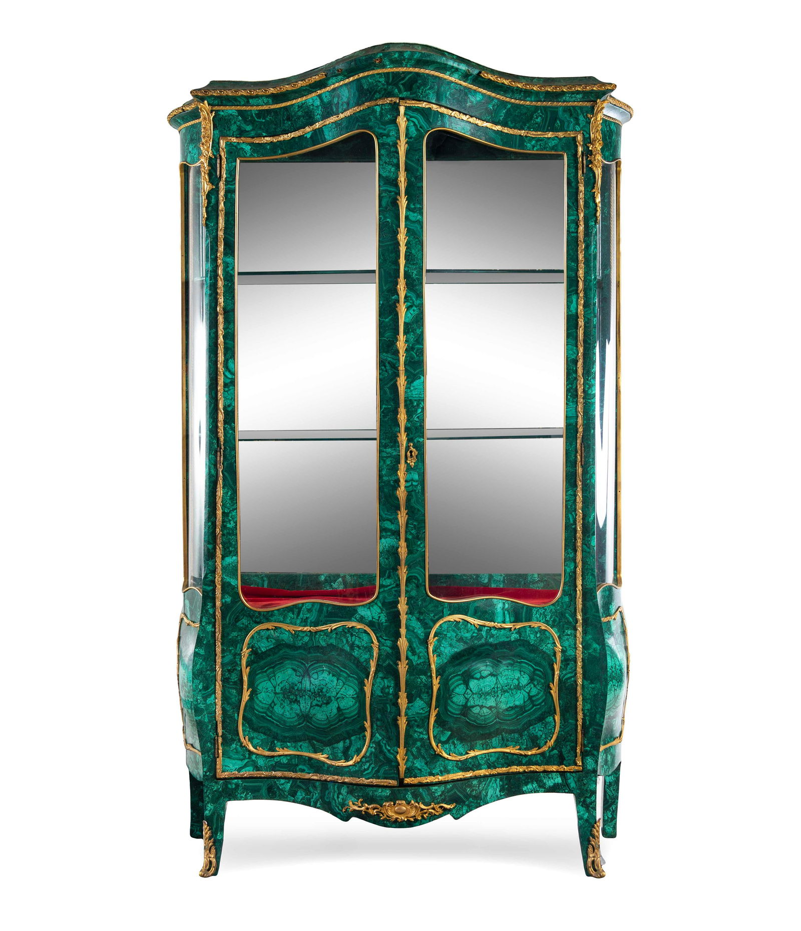 A Louis XV Style Gilt Bronze Mounted Malachite Veneered (1 of 4)