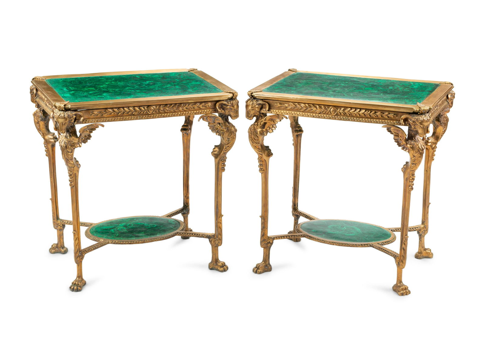 A Pair of Neoclassical Style Gilt Bronze and Malachite (1 of 3)