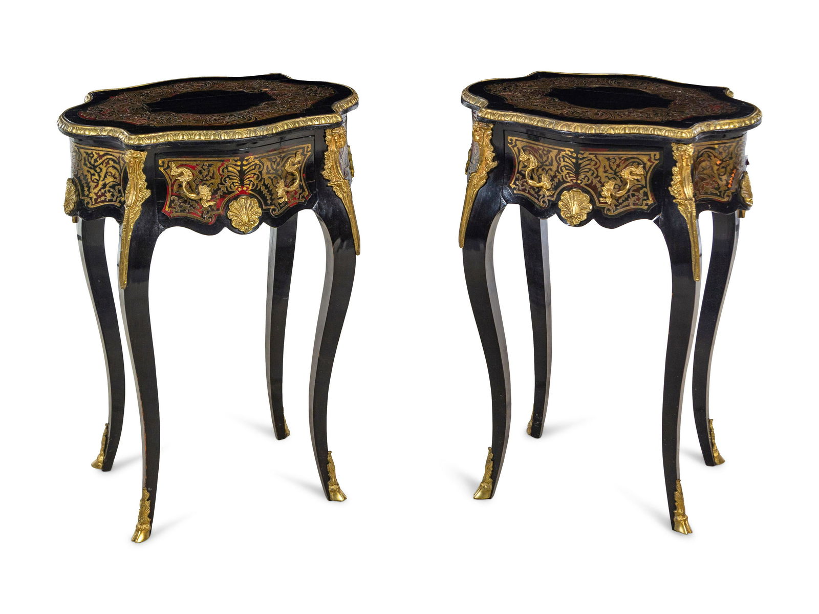 A Pair of Napoleon III Style Boulle Marquetry Tables (1 of 4)