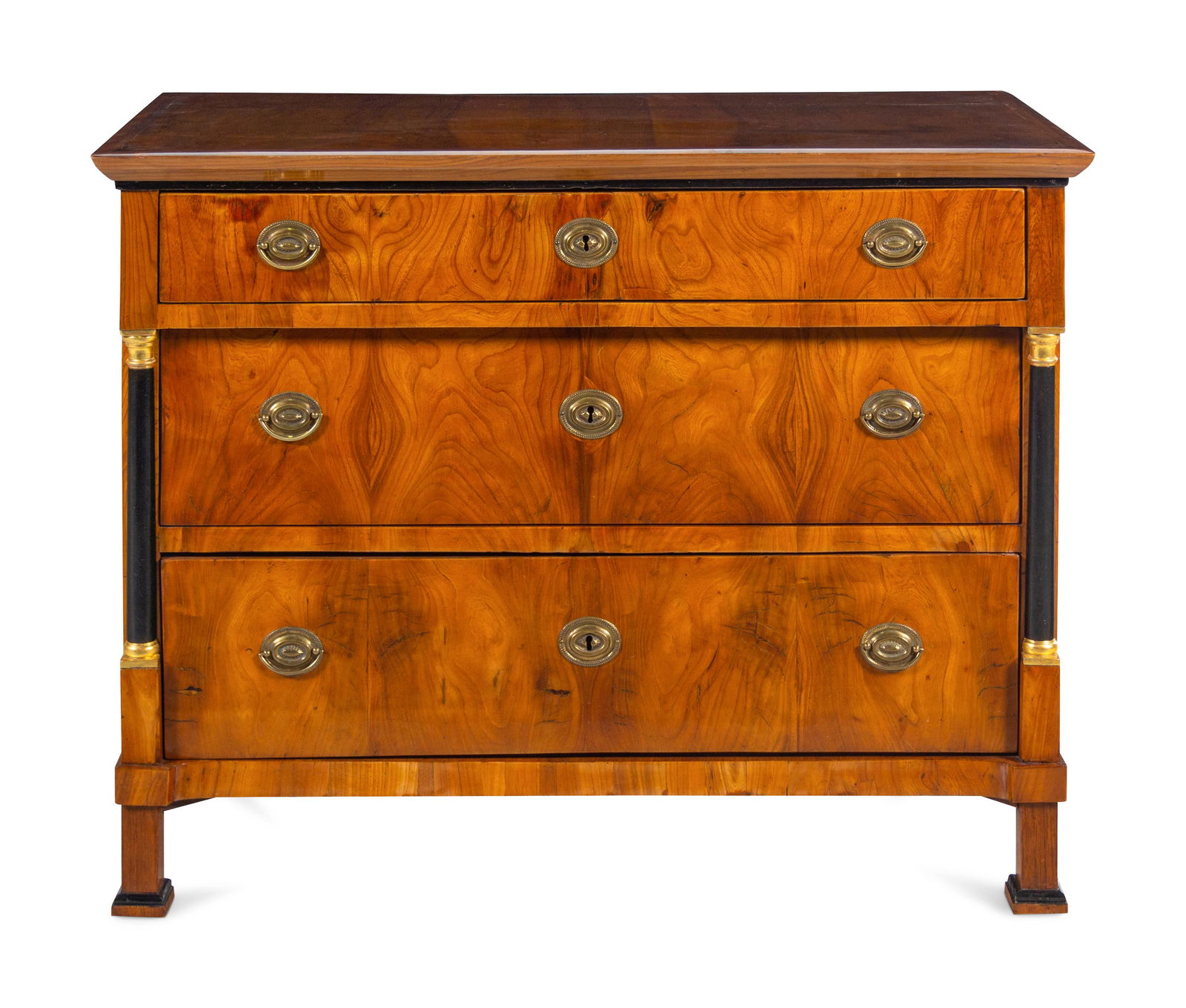 A Biedermeier Parcel Ebonized Walnut Commode (1 of 4)