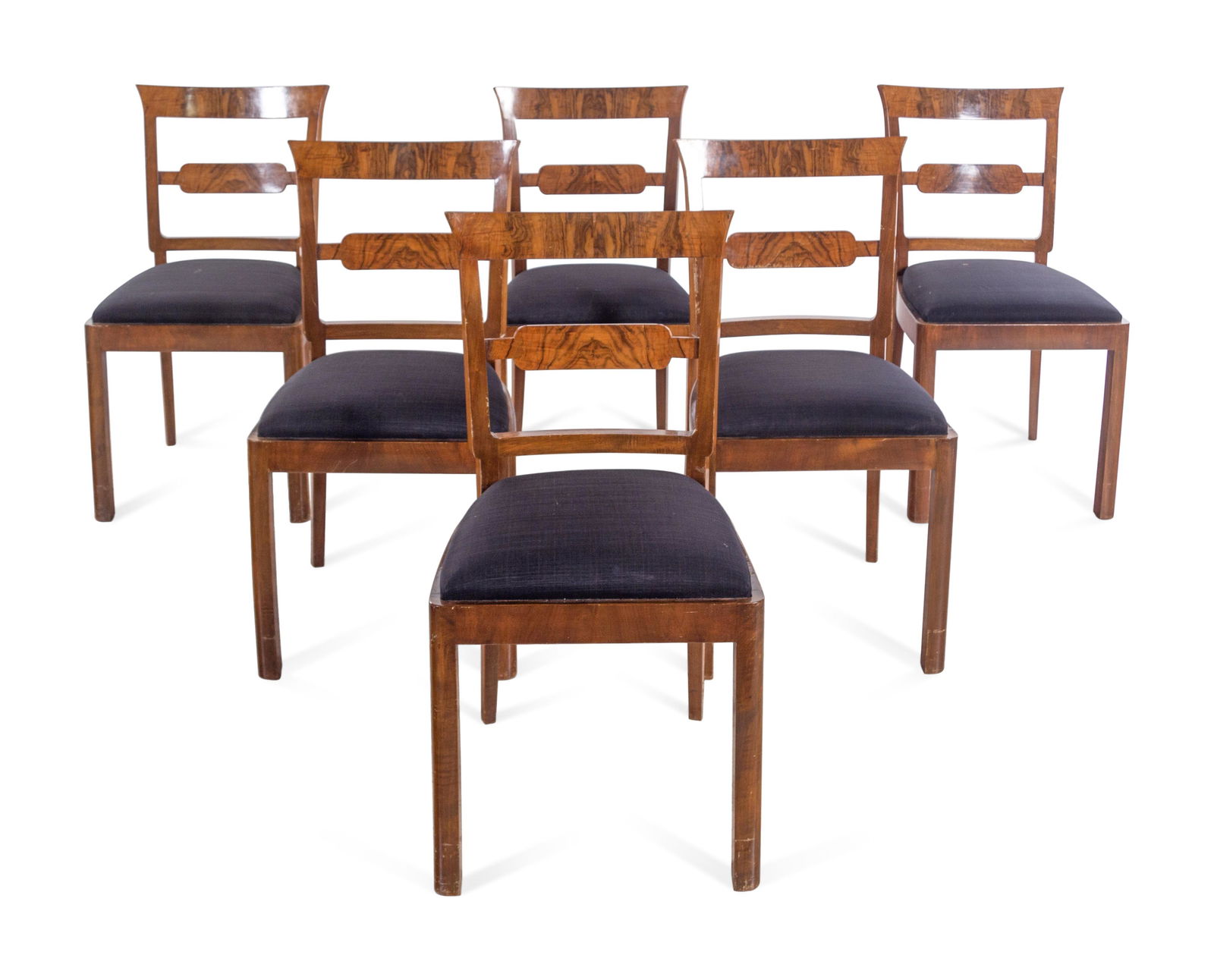 A Set of Six Austrian Burl Walnut Side Chairs (1 of 3)