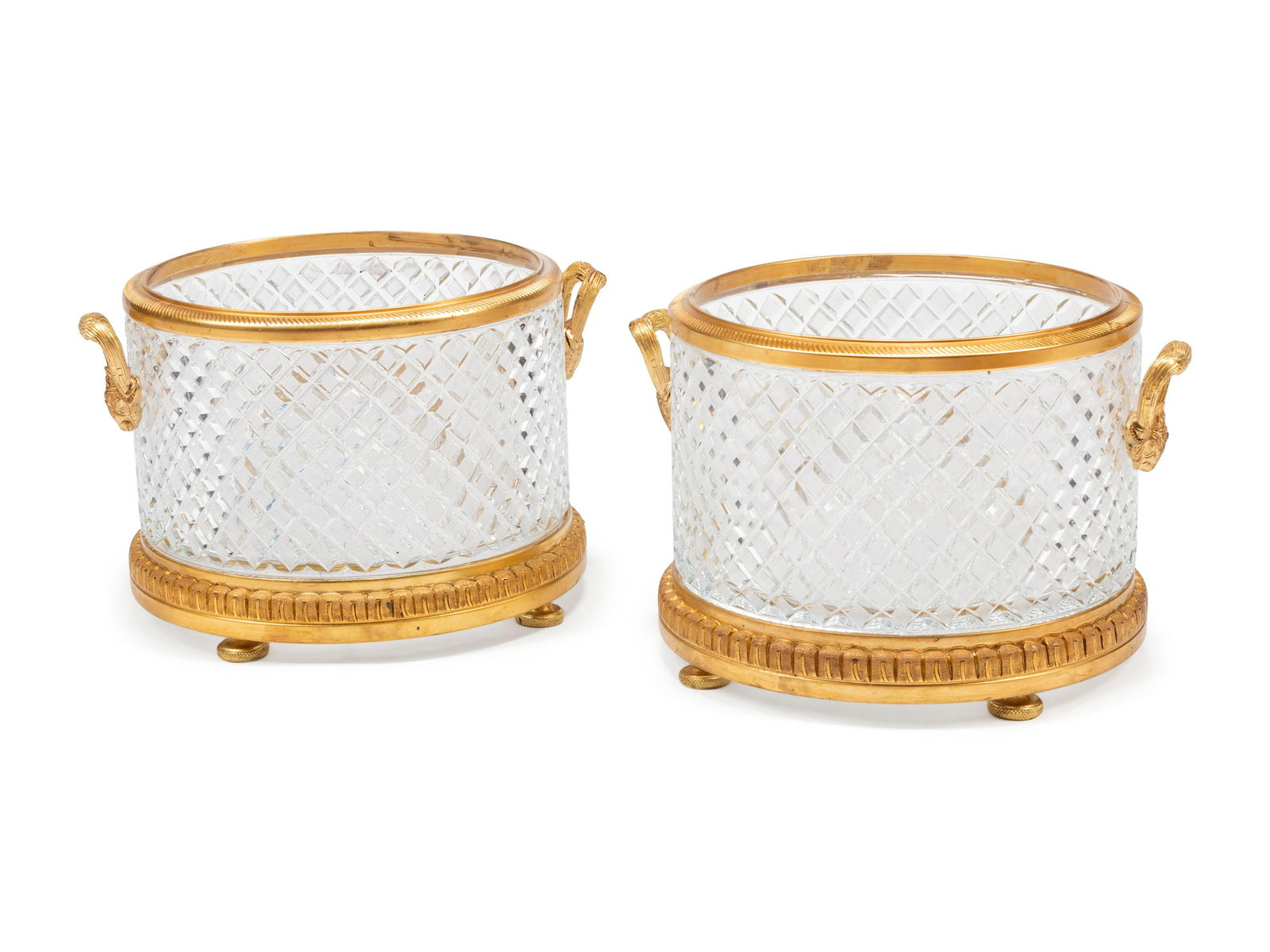 A Pair of Continental Gilt Bronze Mounted Cut Glass (1 of 3)