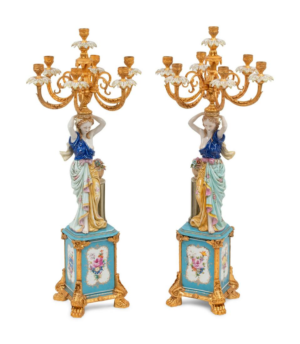 A Pair of German Porcelain and Gilt Bronze Figural (1 of 5)