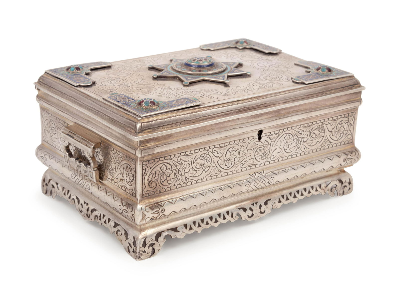 A Russian Enameled Silver Table Casket (1 of 8)