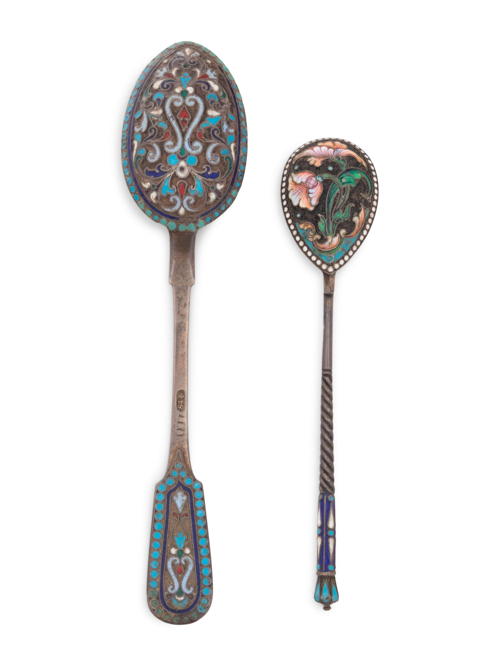 Two Russian Silver and Enamel Spoons (1 of 3)