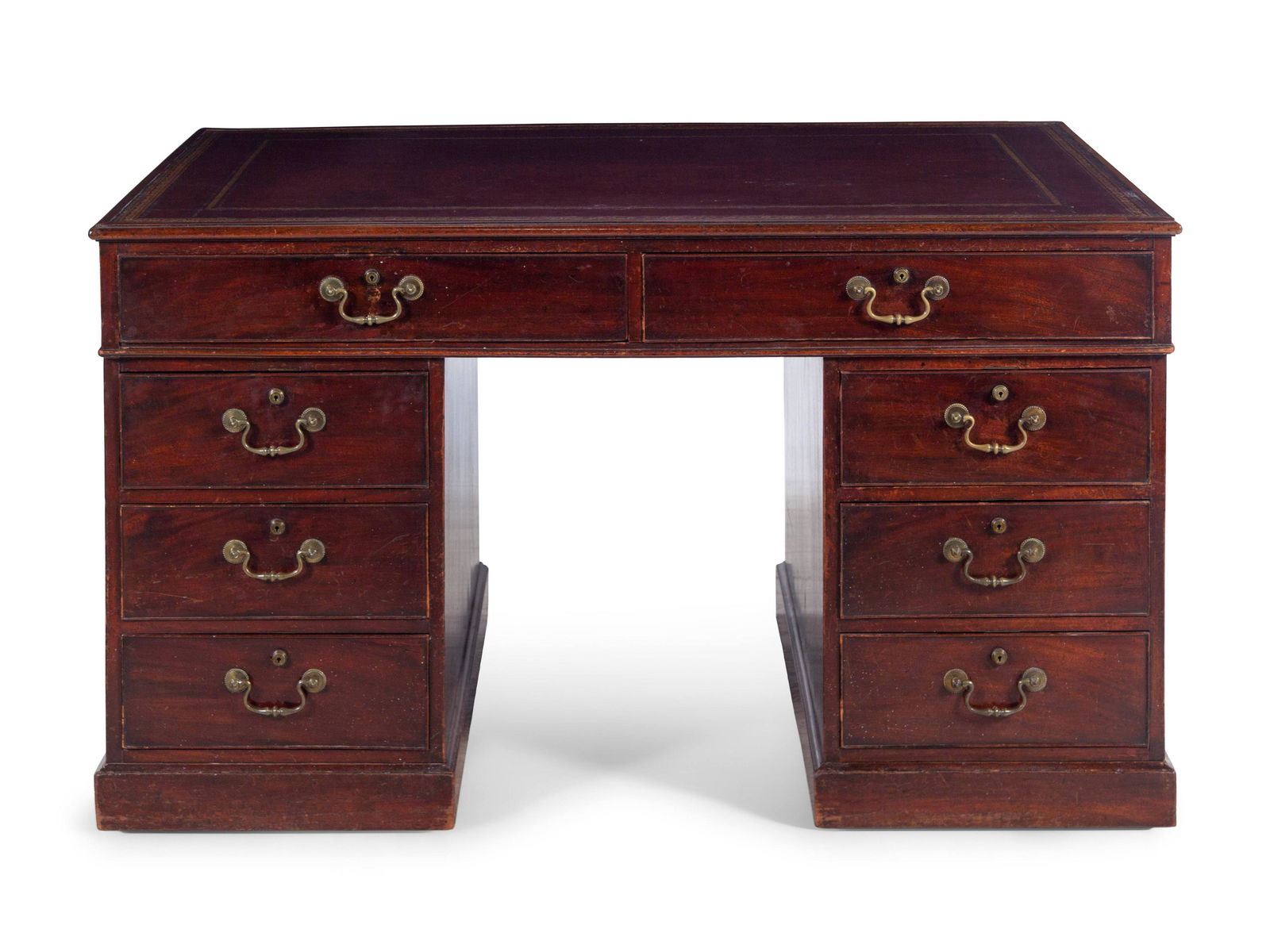 A George III Mahogany Pedestal Desk  (1 of 2)