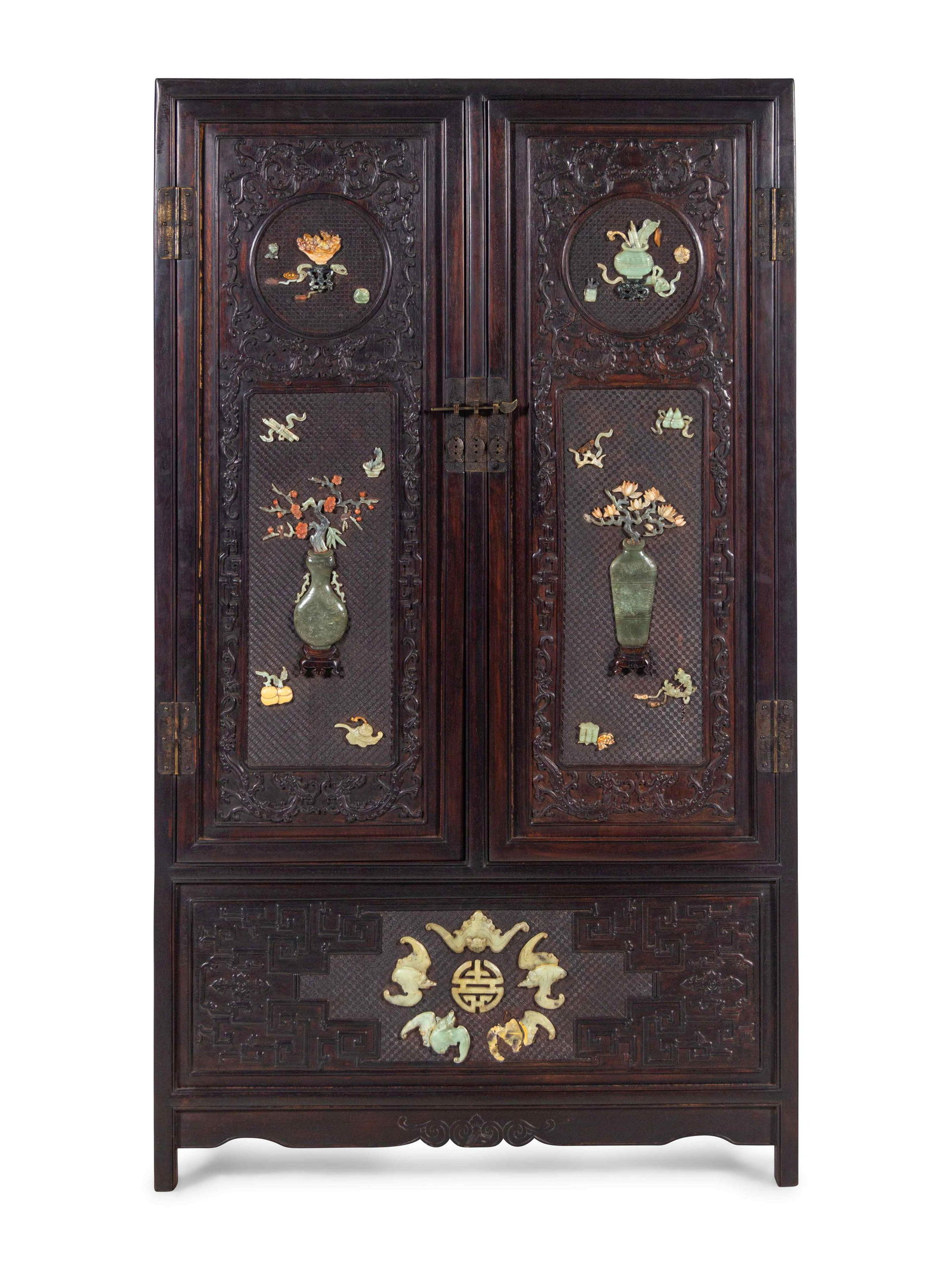 A Chinese Export Hardstone Inlaid Cabinet (1 of 4)