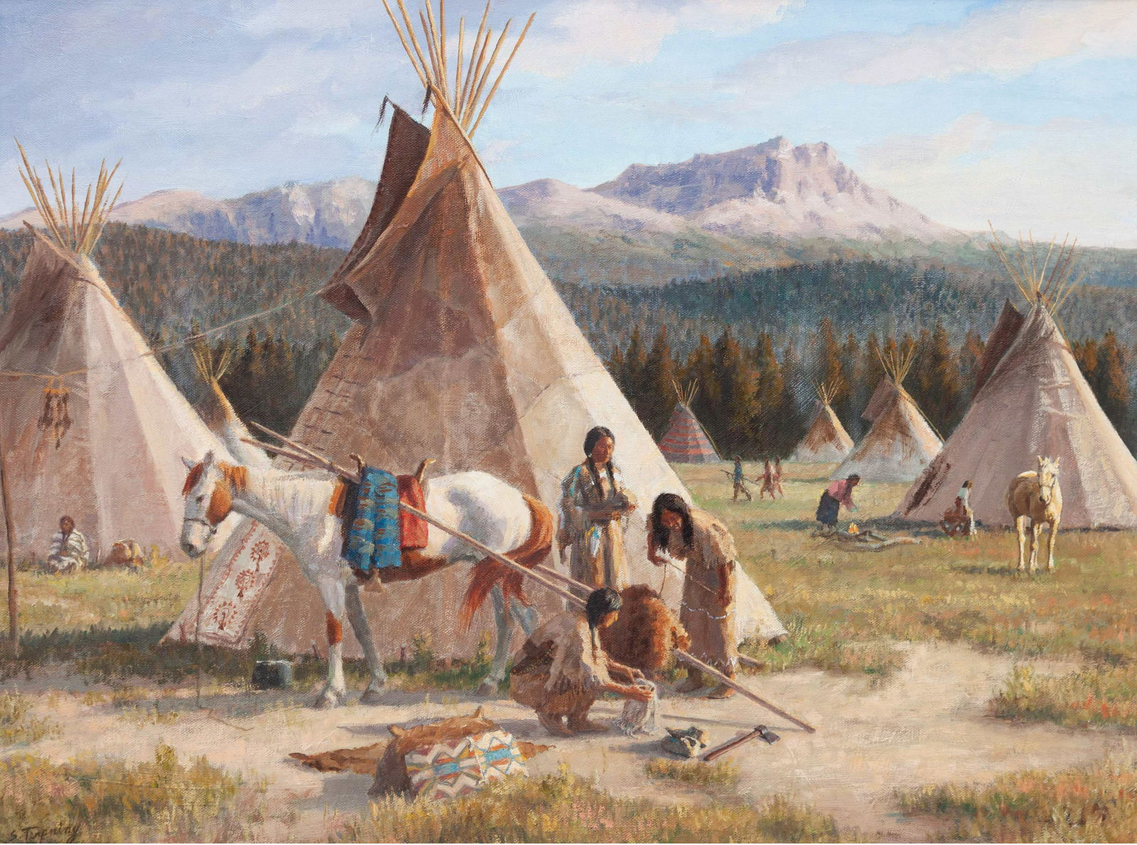 Susan Terpning (American, b. 1953) High Country Camp, (1 of 3)