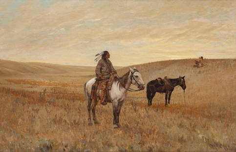 Charles Craig (American, 1846-1931) Scouting, 1892: Charles Craig (American, 1846-1931) Scouting, 1892 oil on canvas signed Chas Craig and dated (lower right) 24 x 36 inches Property from the Collection of Mr. Lawrence H. Kyte, Cordillera, Colorado