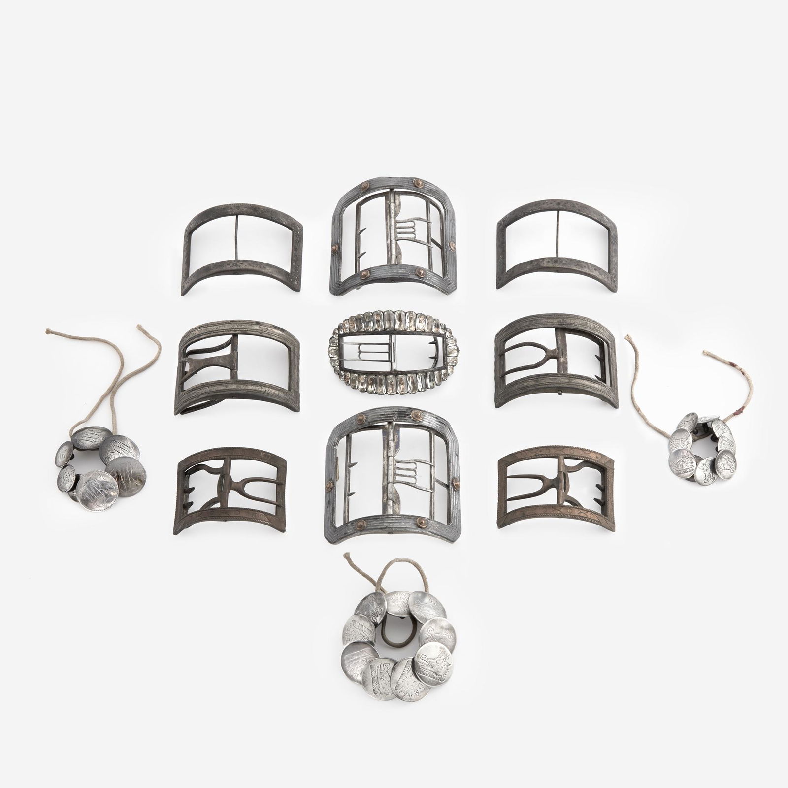 A collection of shoe buckles and buttons 18th century (1 of 2)