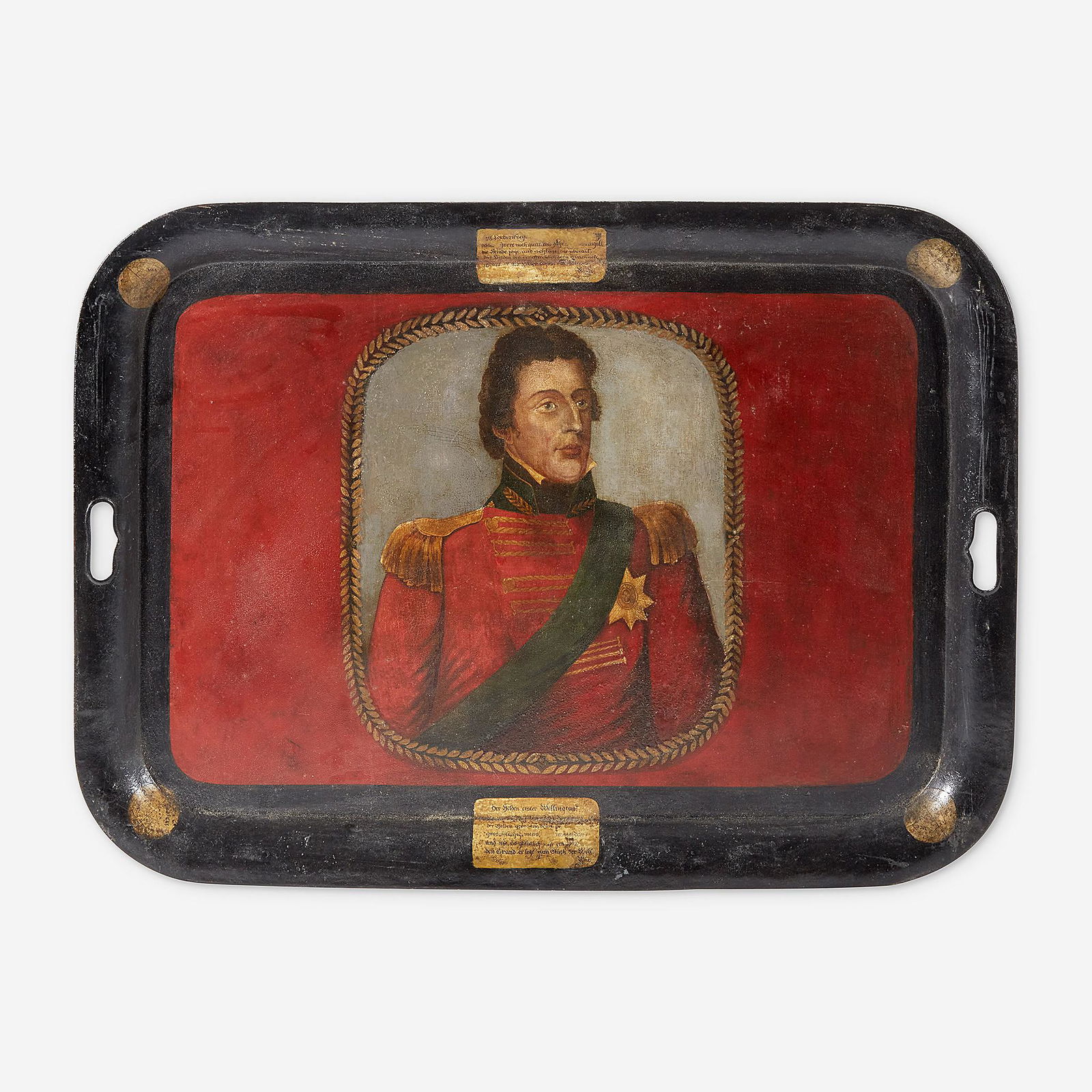 A German toleware tray commemorating the Duke of (1 of 1)