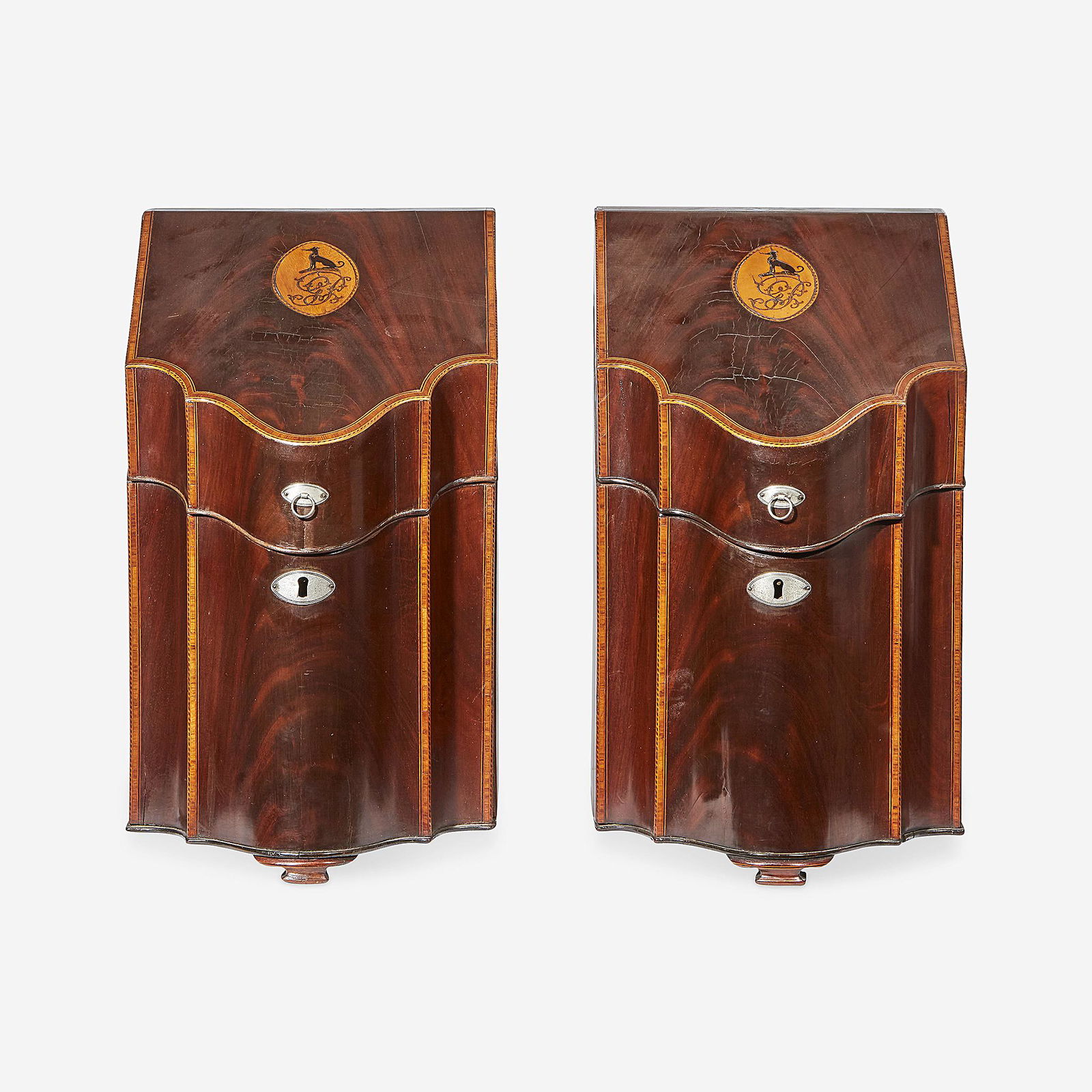 A pair of Federal inlaid mahogany knife boxes circa (1 of 1)